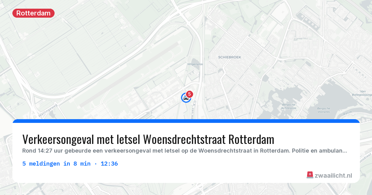 Kaart van de activiteitspiek bij Rotterdam