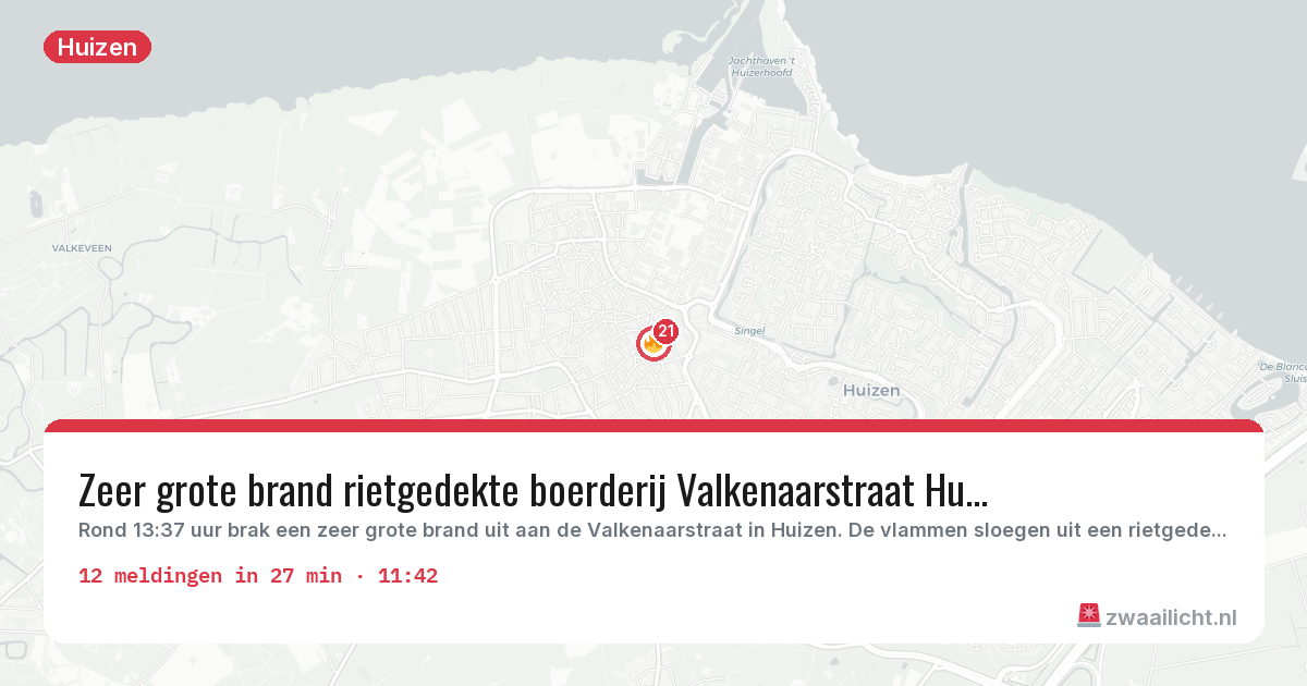 Kaart van de activiteitspiek bij Huizen