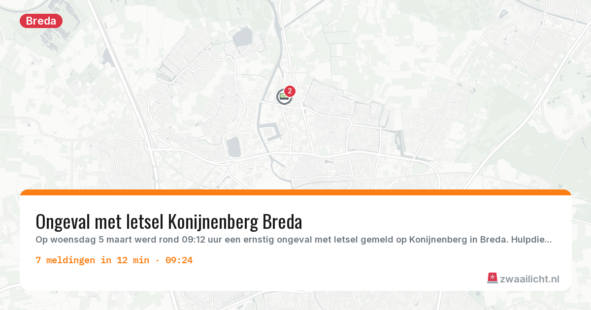 Kaart van de activiteitspiek bij Breda