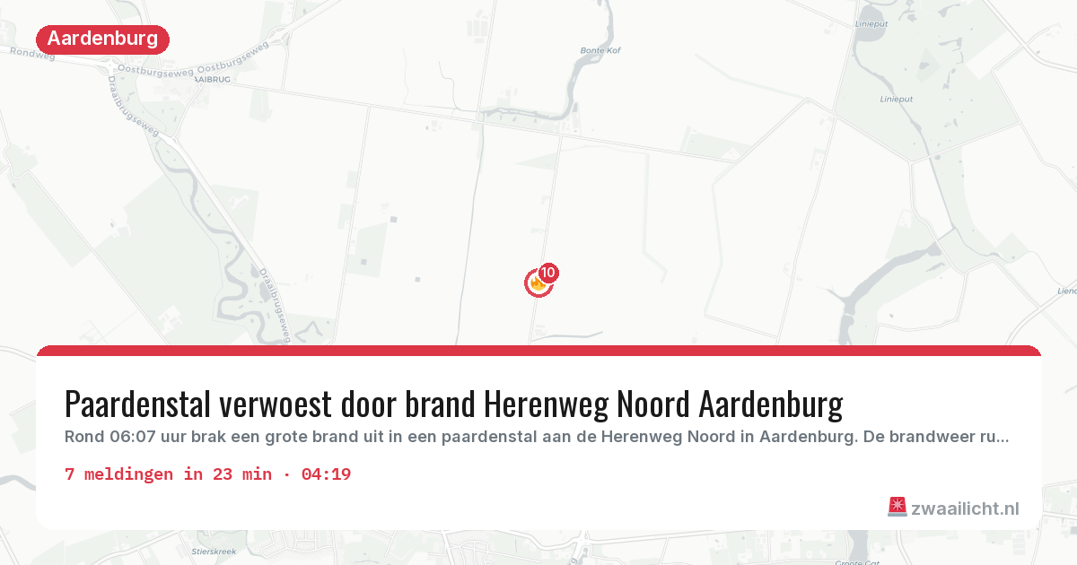 Kaart van de activiteitspiek bij Aardenburg