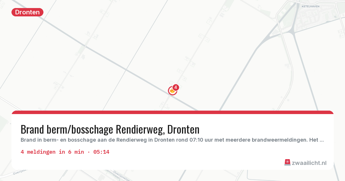 Kaart van de activiteitspiek bij Dronten