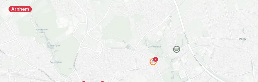 Kaart van Meerdere ongevallen Arnhem