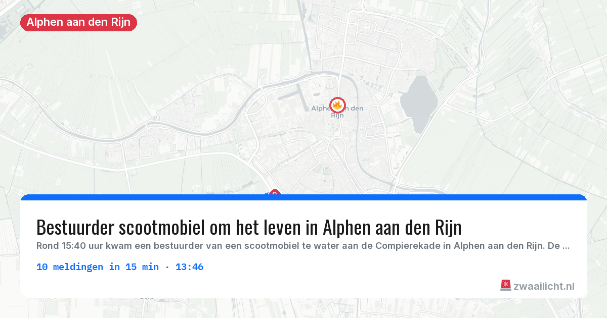 Kaart van de activiteitspiek bij Alphen aan den Rijn