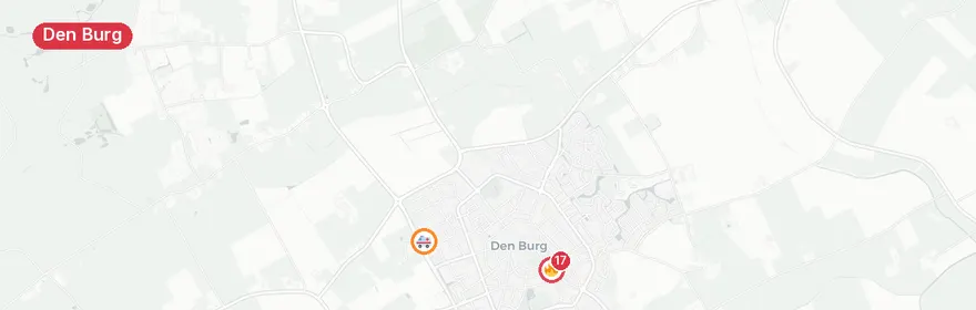Kaart van Woningbrand met gaslek Weverstraat Den Burg