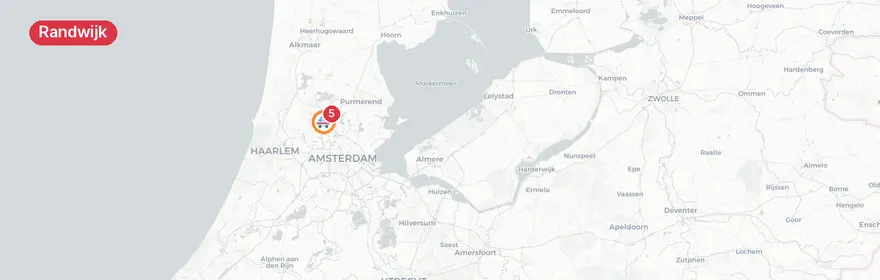 Kaart van Motorrijder ernstig gewond bij aanrijding in Randwijk