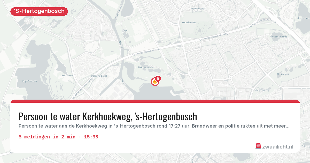 Kaart van de activiteitspiek bij 'S-Hertogenbosch