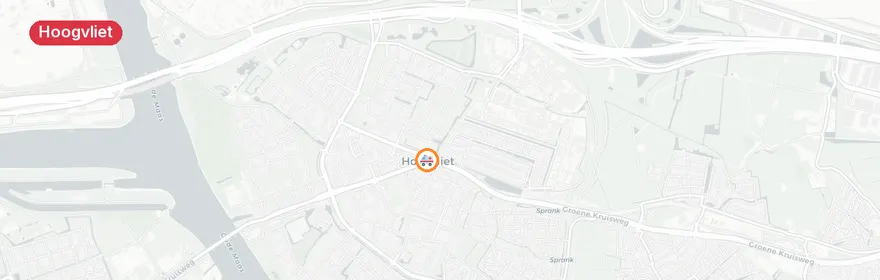 Kaart van Ambulance met spoed naar Puitstraat Hoogvliet