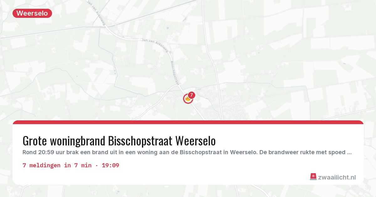 Kaart van de activiteitspiek bij Weerselo