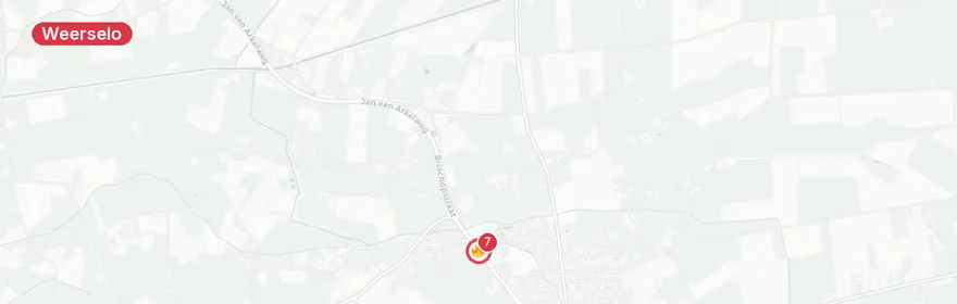 Kaart van Grote woningbrand Bisschopstraat Weerselo