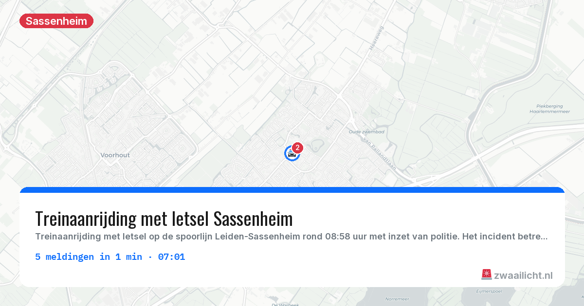 Kaart van de activiteitspiek bij Sassenheim
