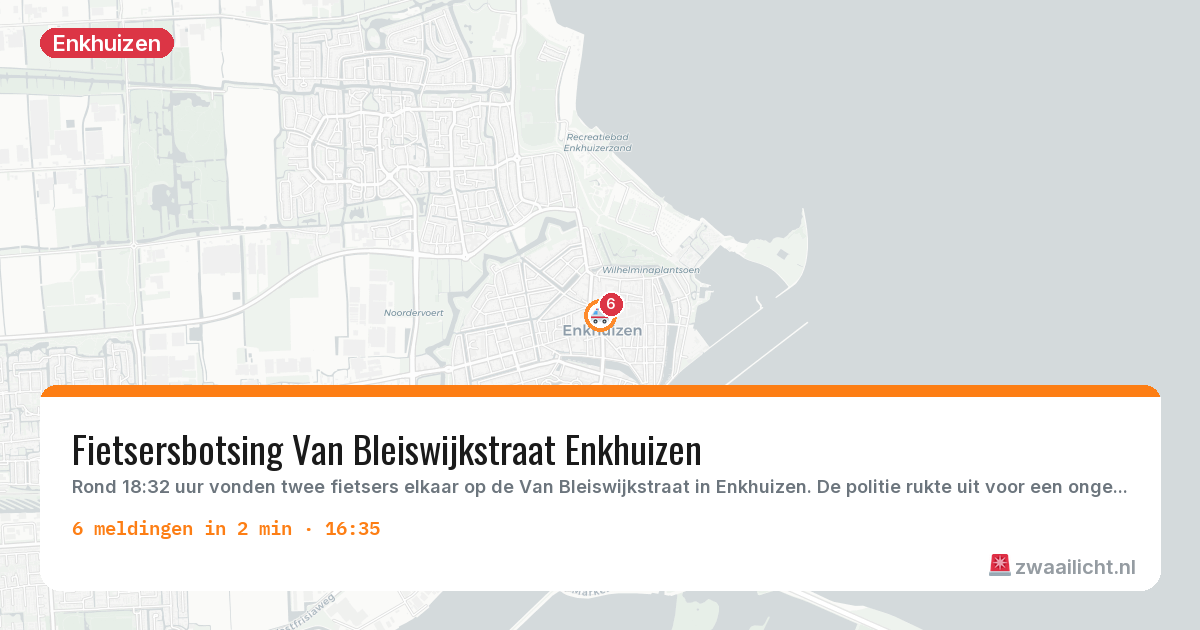 Kaart van de activiteitspiek bij Enkhuizen