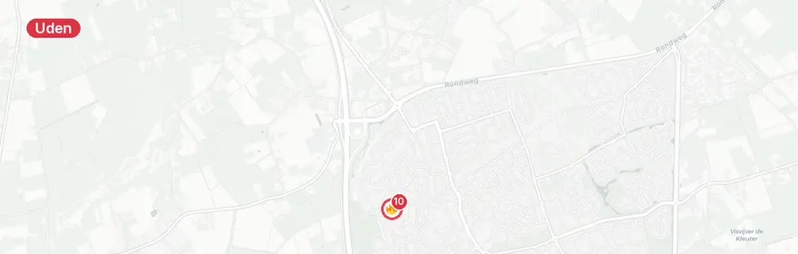 Kaart van Grote brand Peperstraat Uden