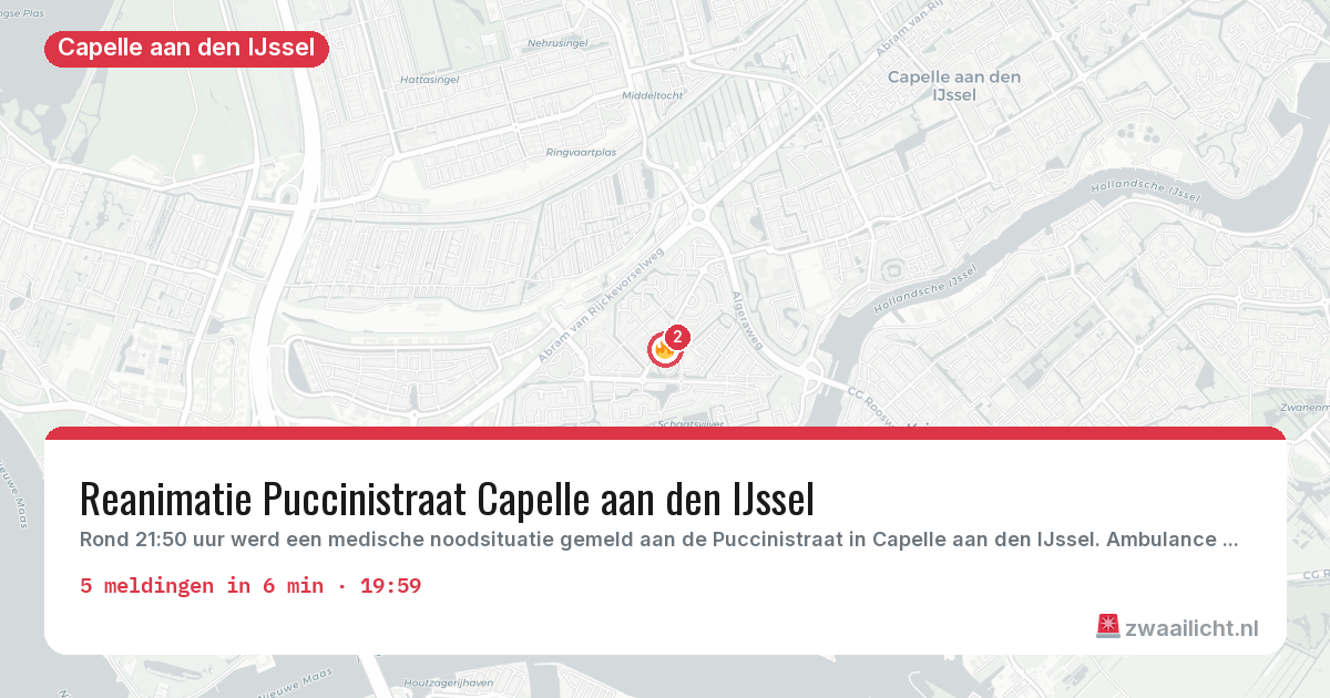 Kaart van de activiteitspiek bij Capelle aan den IJssel