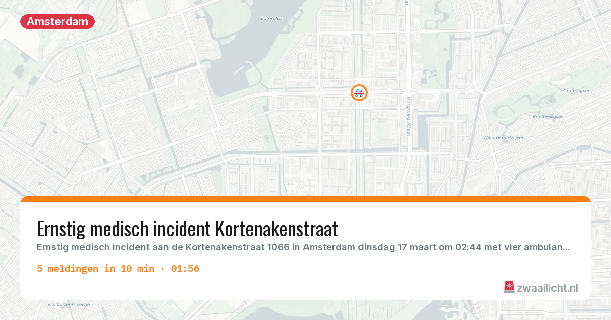 Kaart van de activiteitspiek bij Amsterdam