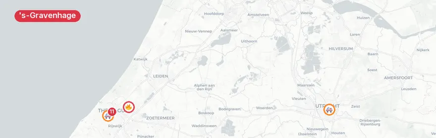 Kaart van Woningbrand De La Reyweg, 's-Gravenhage