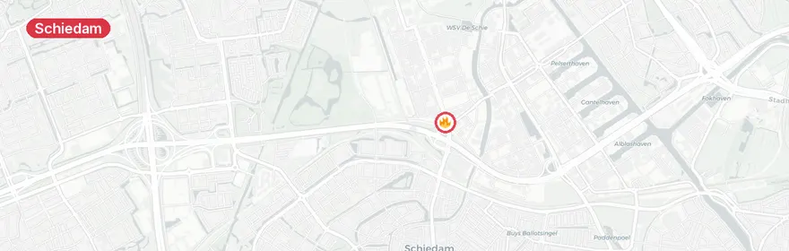 Kaart van Uitslaande woningbrand Huysmansstraat Schiedam