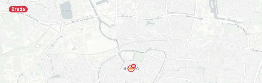 Kaart van Ernstig verkeersongeval A16 bij Breda, vier gewonden