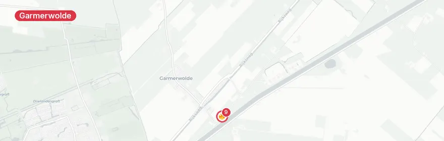Kaart van Grote schuurbrand Grasdijkweg Garmerwolde