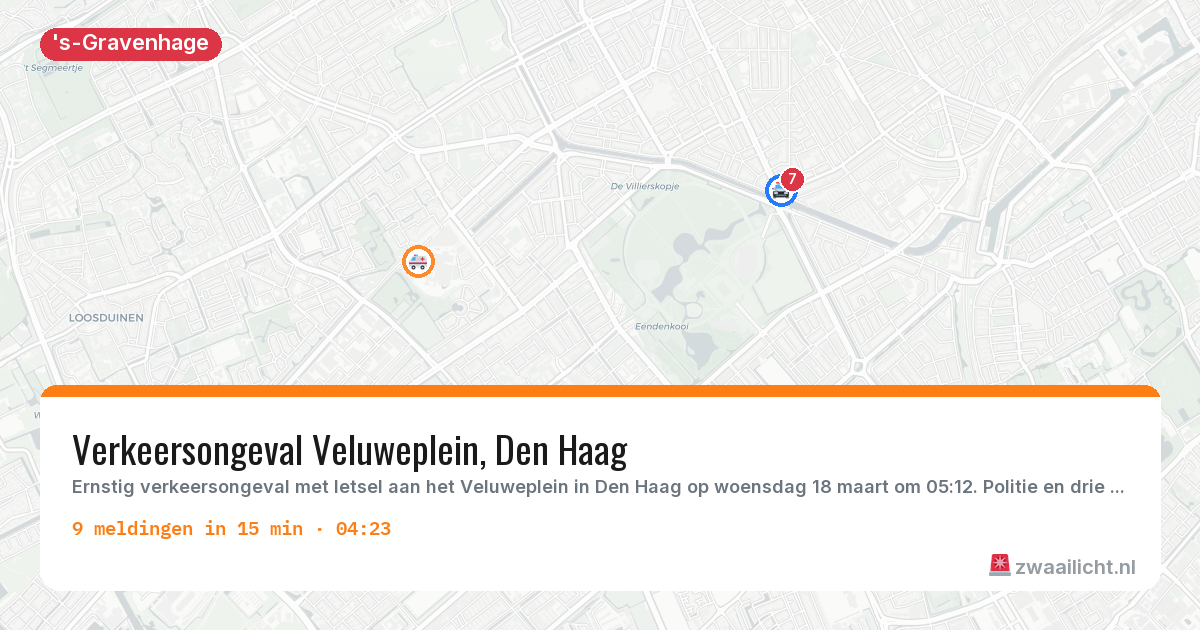 Kaart van de activiteitspiek bij 's-Gravenhage