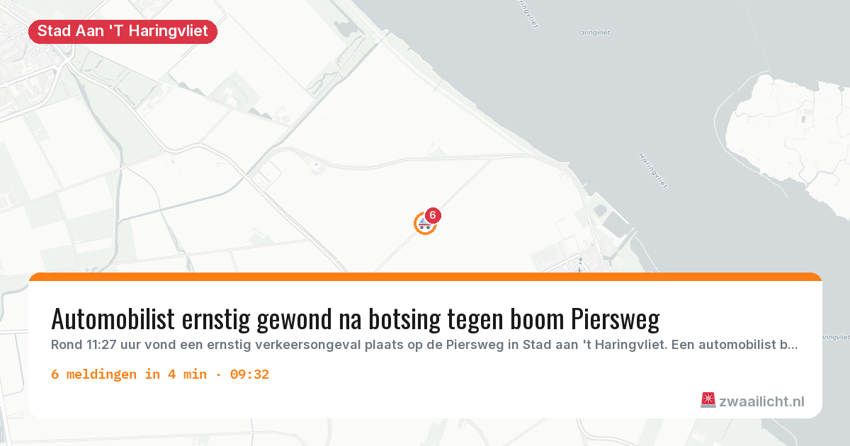 Kaart van de activiteitspiek bij Stad Aan 'T Haringvliet