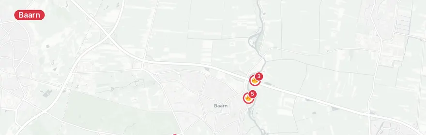 Kaart van Persoon te water Baarn, traumahelikopter ingezet