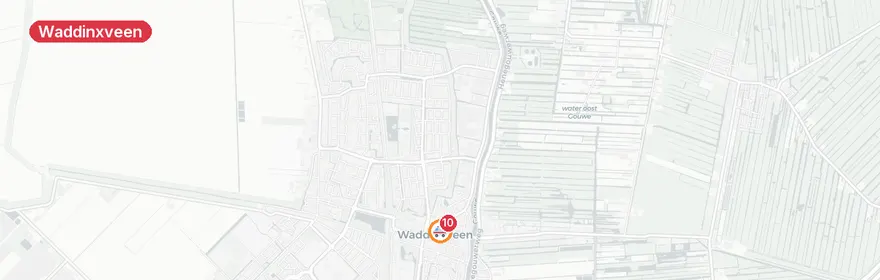 Kaart van Frontale botsing N453 Waddinxveen, twee gewonden