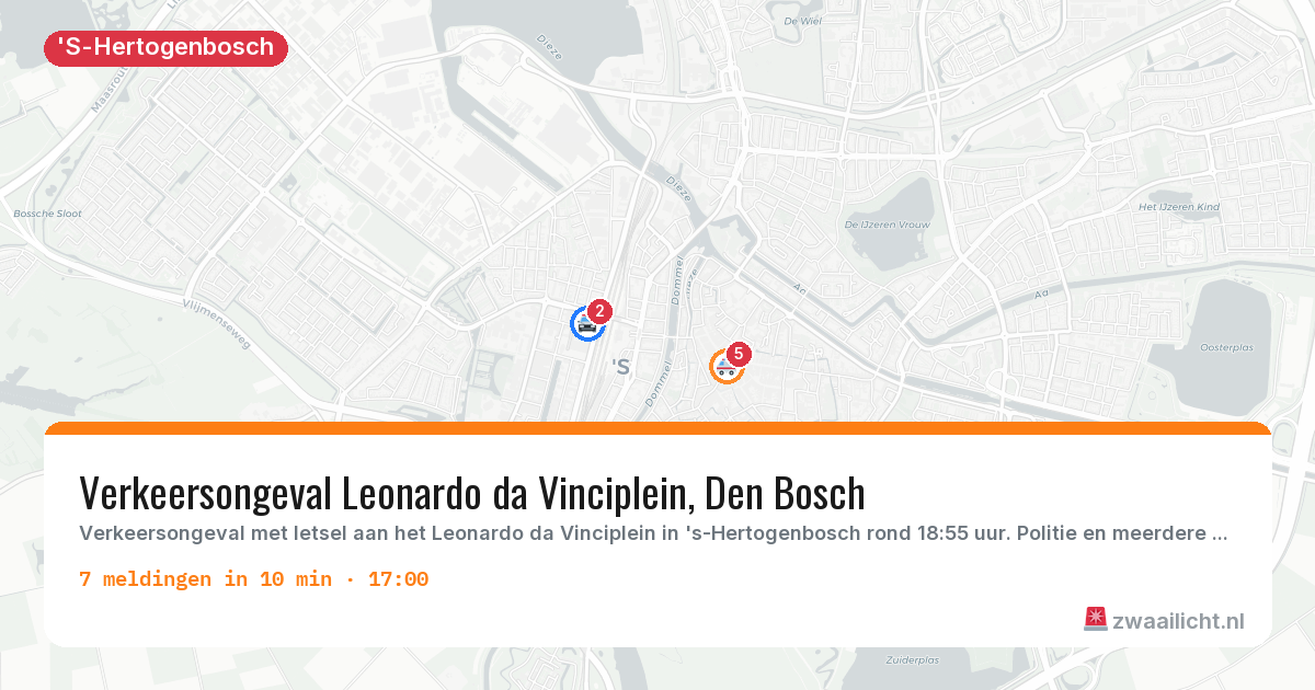Kaart van de activiteitspiek bij 'S-Hertogenbosch