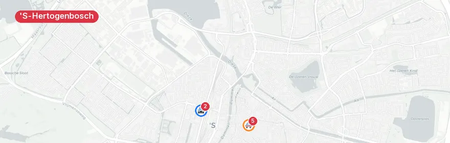 Kaart van Verkeersongeval Leonardo da Vinciplein, Den Bosch