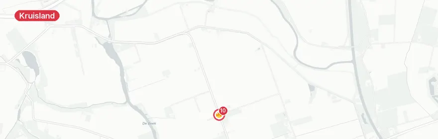 Kaart van Grote loodsbrand Tweede Boutweg Kruisland
