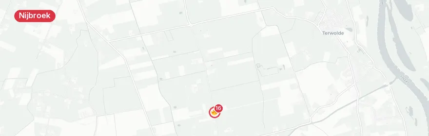 Kaart van Zeer grote brand woning rieten dak Middendijk Nijbroek