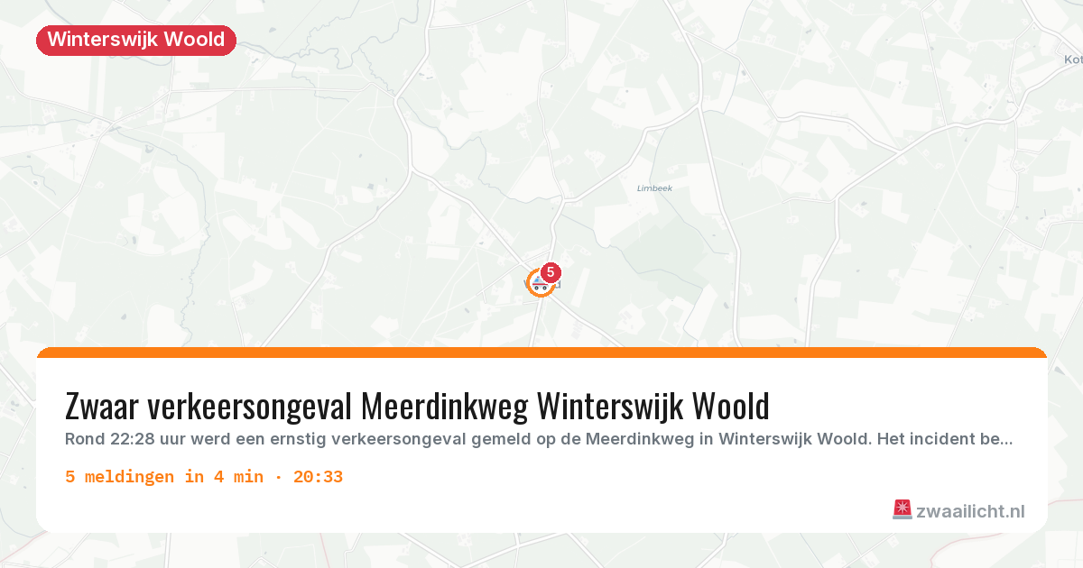 Kaart van de activiteitspiek bij Winterswijk Woold
