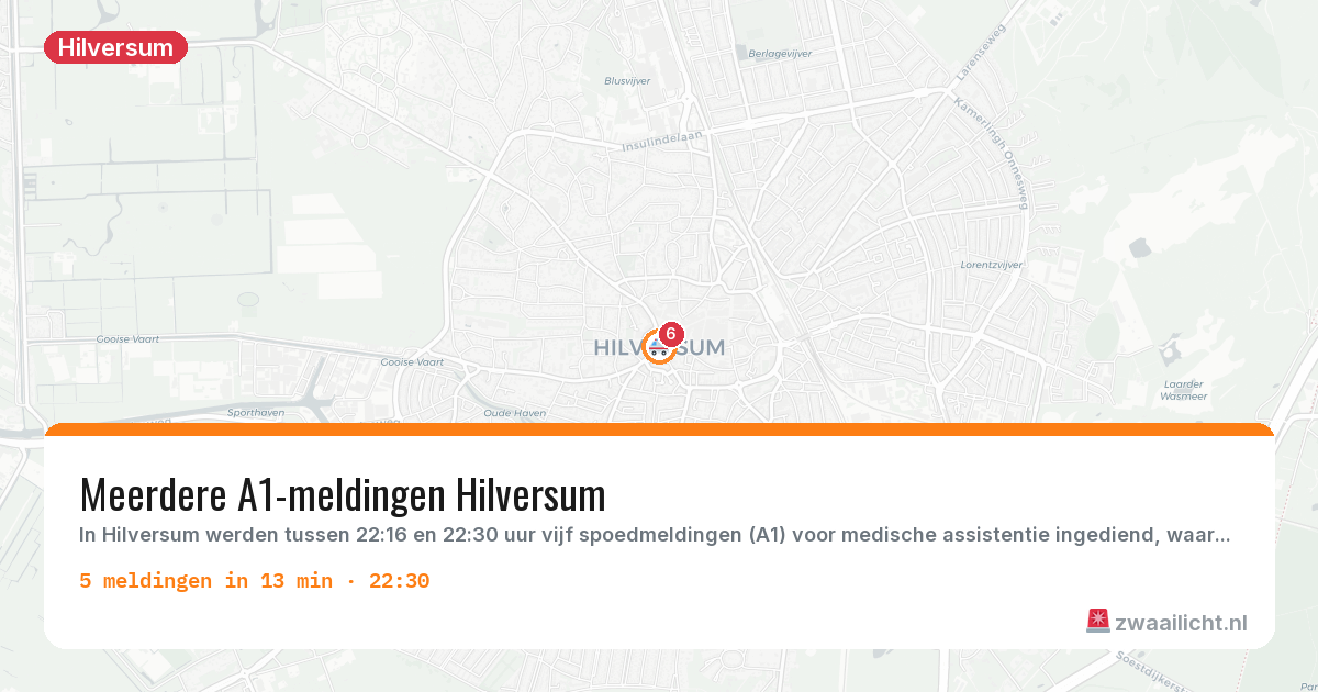 Kaart van de activiteitspiek bij Hilversum