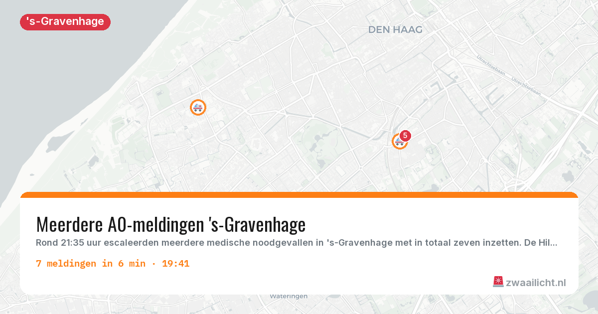 Kaart van de activiteitspiek bij 's-Gravenhage