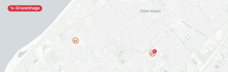 Kaart van Meerdere A0-meldingen 's-Gravenhage
