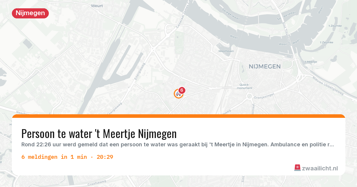 Kaart van de activiteitspiek bij Nijmegen