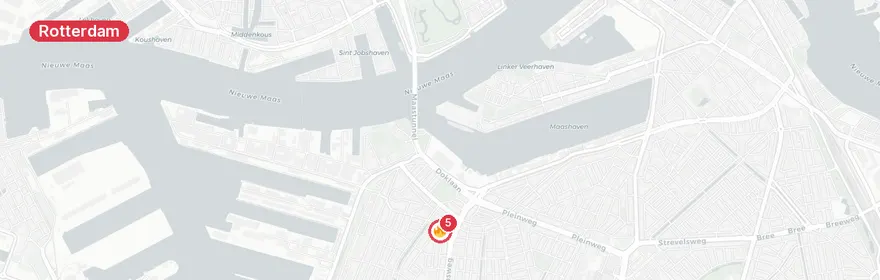 Kaart van Woningbrand Pendrechtstraat Rotterdam