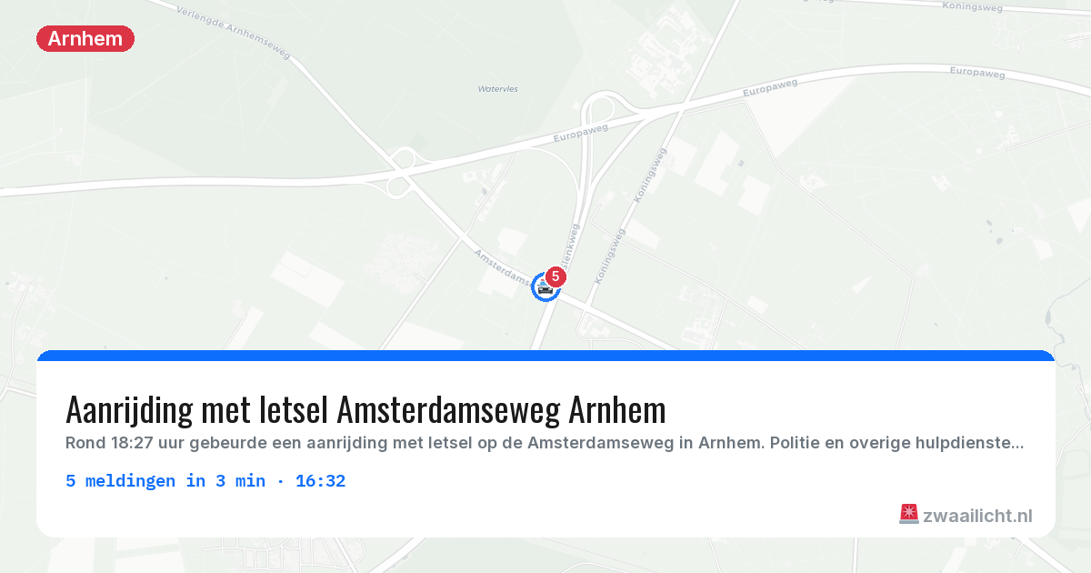 Kaart van de activiteitspiek bij Arnhem