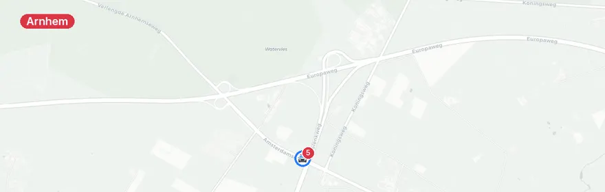 Kaart van Aanrijding met letsel Amsterdamseweg Arnhem