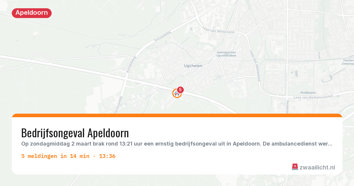 Kaart van de activiteitspiek bij Apeldoorn