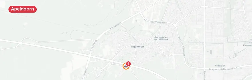 Kaart van Bedrijfsongeval Apeldoorn