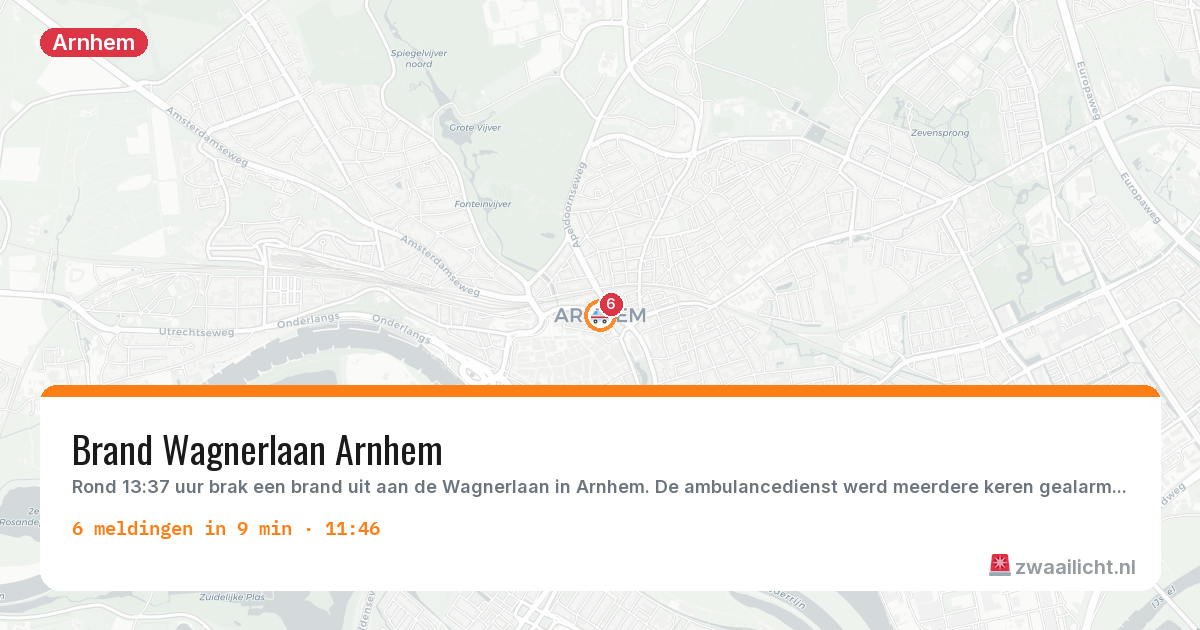 Kaart van de activiteitspiek bij Arnhem