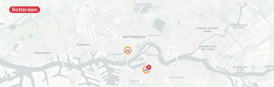 Kaart van Spoedinterventies Putsebocht Rotterdam