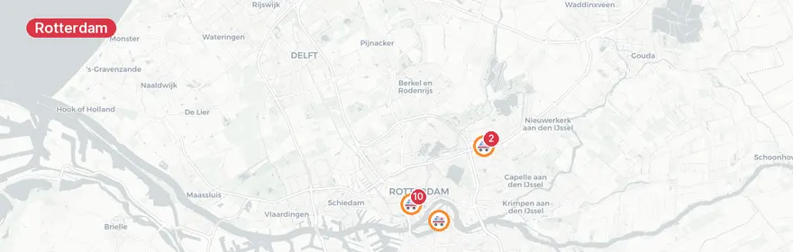 Kaart van Woningbrand Roesalkapad Hoogvliet Rotterdam, kat dood