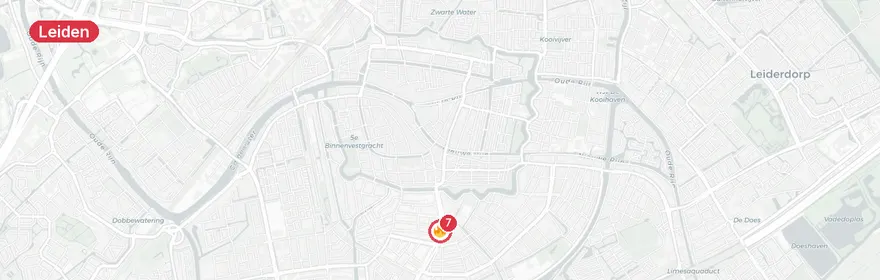 Kaart van Woningbrand Lammenschansweg Leiden, 24 appartementen ontr...