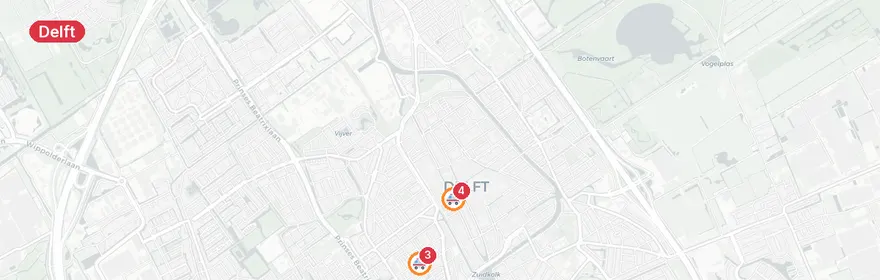 Kaart van Twee medische incidenten Delft