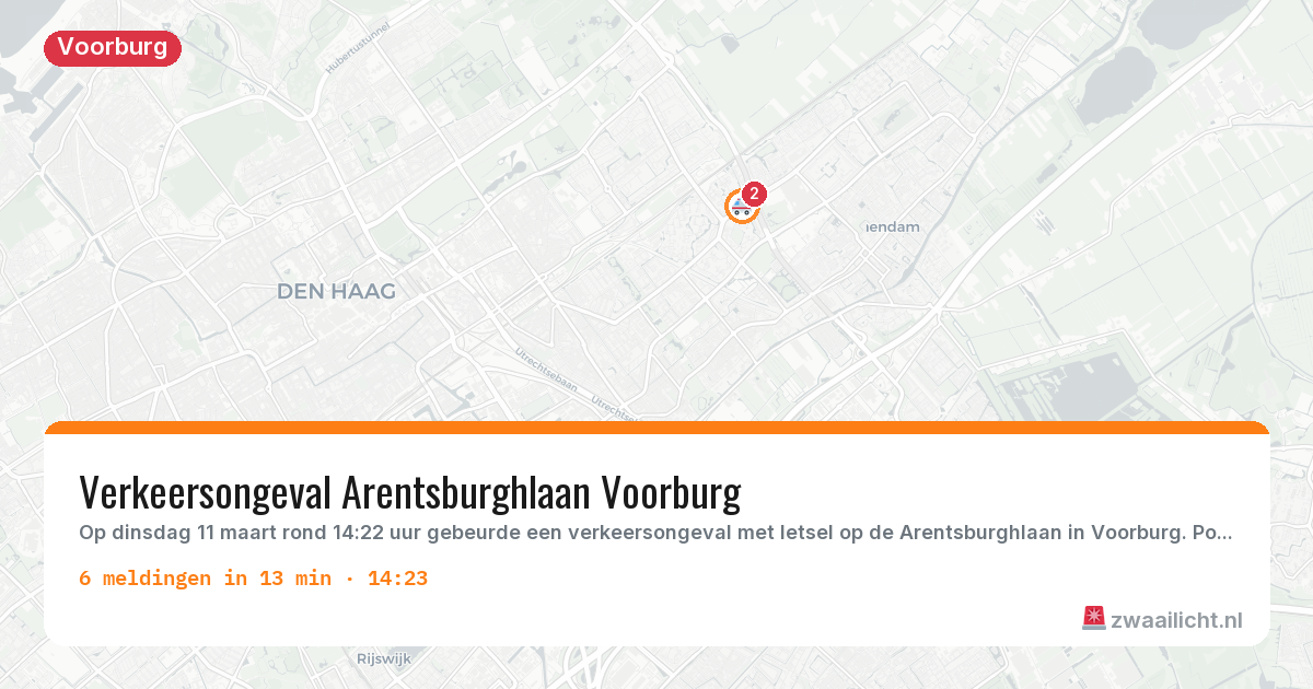 Kaart van de activiteitspiek bij Voorburg