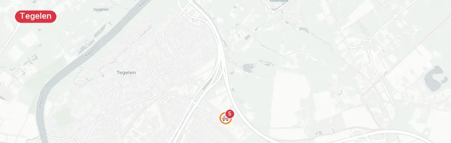 Kaart van Voertuigbrand A74 Tegelen – afhijsing