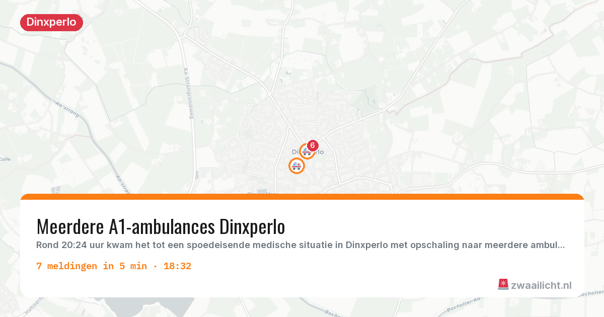 Kaart van de activiteitspiek bij Dinxperlo