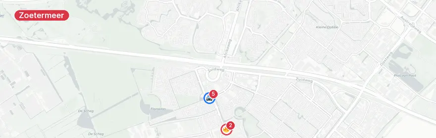 Kaart van Verkeersongeval Mahatma Gandhisingel Zoetermeer