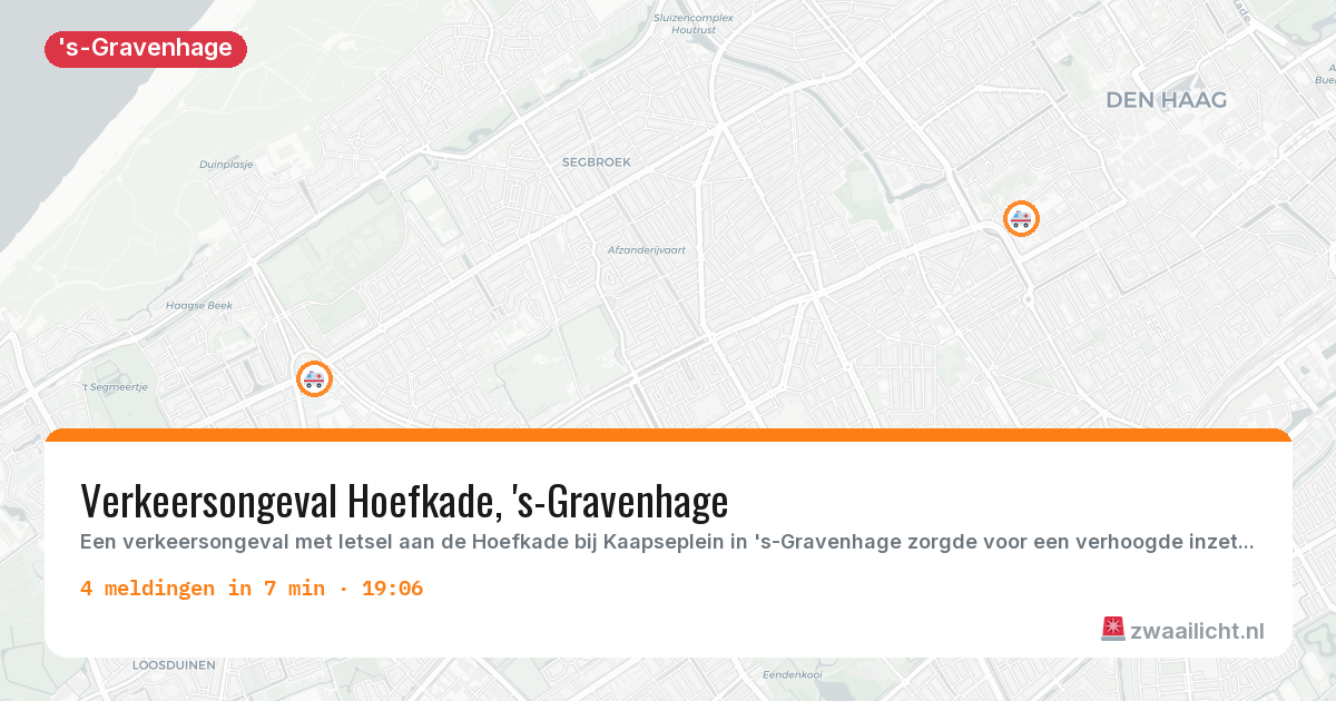 Kaart van de activiteitspiek bij 's-Gravenhage